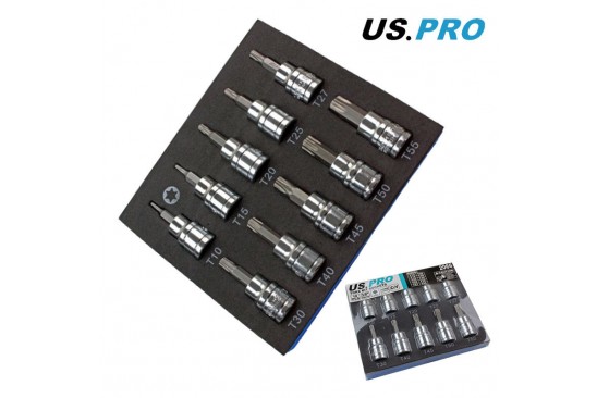 Torx doppenset 3/8" 10-delig