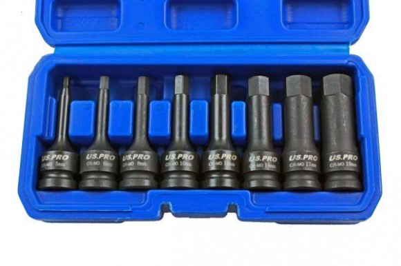 Inbus doppenset kracht/ impact 1/2" 8-delig