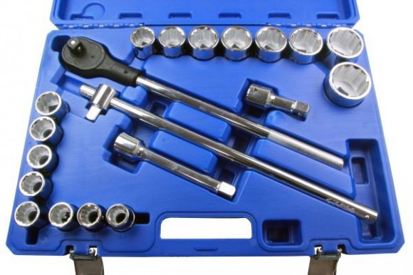 Dopsleutelset 12-kant met ratel 500 mm 3/4" 20-delig