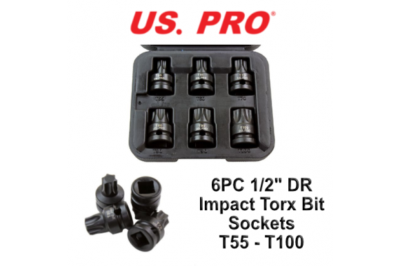 Torx doppenset kracht/ impact 1/2" 6-delig