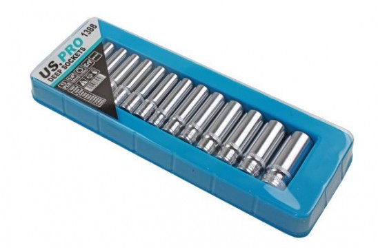 Doppenset diep 6-kant 1/4" 4-14 mm 13-delig