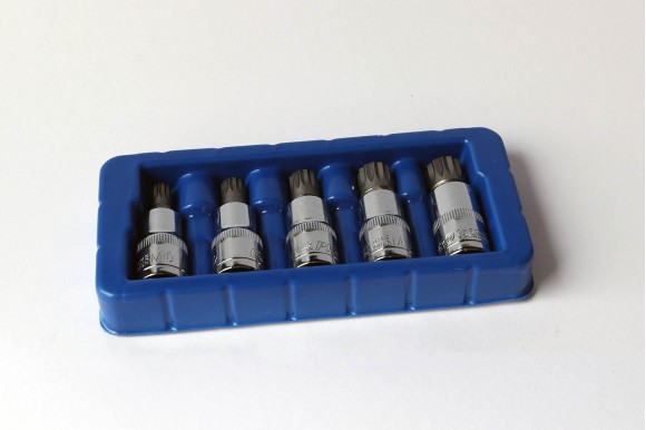 Spline/ veeltand doppenset 1/2" 5-delig