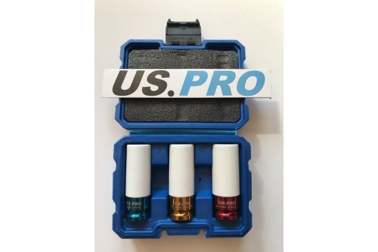 Doppenset 1/2" met teflonbescherming 3-delig