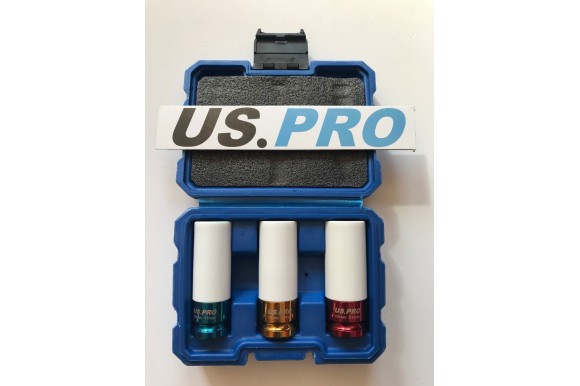 Doppenset 1/2" met teflonbescherming 3-delig