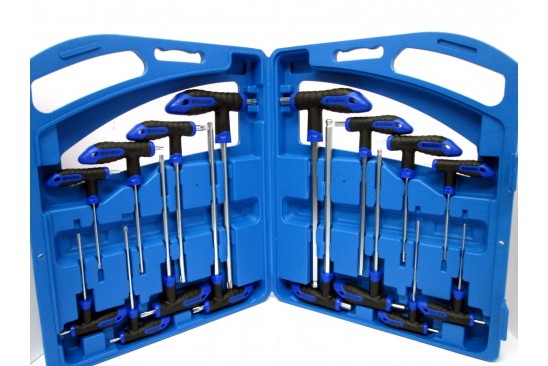 Torx- en inbusset met T-handvat 16-delig