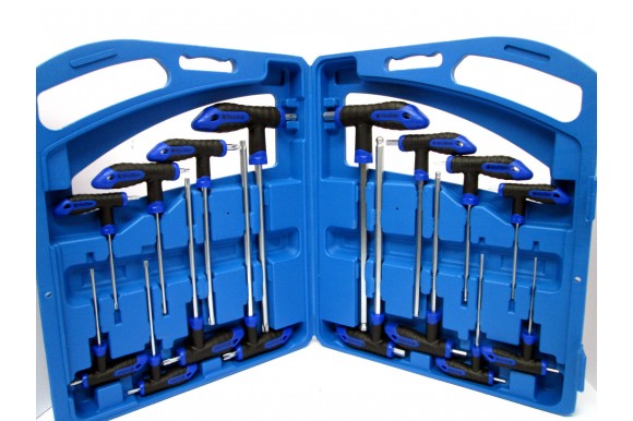 Torx- en inbusset met T-handvat 16-delig