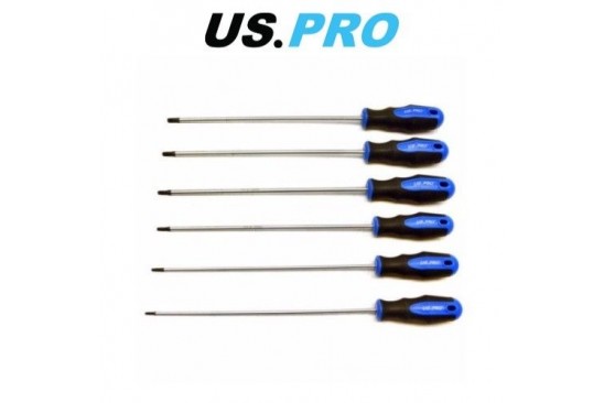 Torx schroevendraaierset extra lang 6-delig