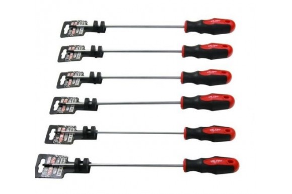 Torx schroevendraaierset extra lang met boring 6-delig