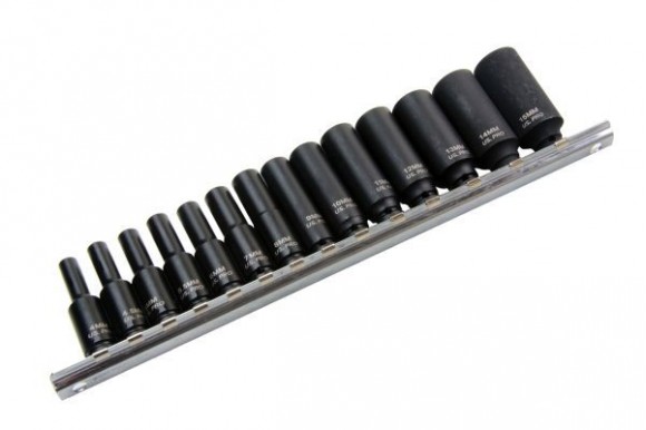 Krachtdoppenset diep 6-kant 1/4" 4 t/m 15 mm 15-delig