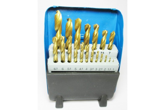 Borenset HSS titanium gecoat 1-10 mm 19-delig