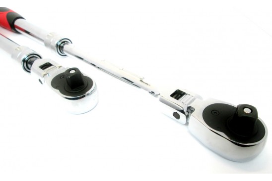 Uitschuifbare ratel met buigbare ratelkop 72-tandig 350 - 485 mm 1/2"