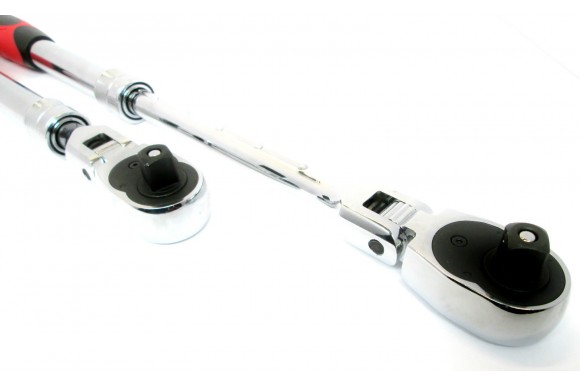 Uitschuifbare ratel met buigbare ratelkop 72-tandig 350 - 485 mm 1/2"