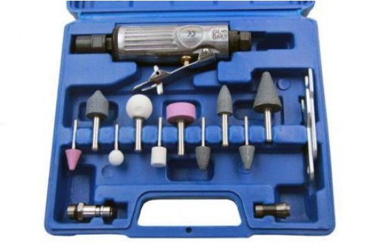 Mini stiftslijperset pneumatisch 1/4" 15-delig