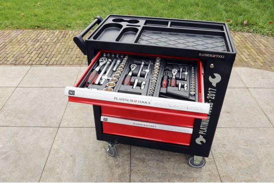 Gereedschapswagen RedLine Deluxe 6 laden (4 gevuld) rood