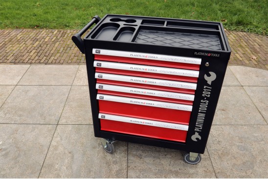 Gereedschapswagen RedLine Deluxe leeg 6 laden rood