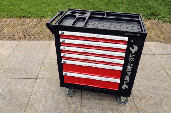 Gereedschapswagen RedLine Deluxe leeg 6 laden rood