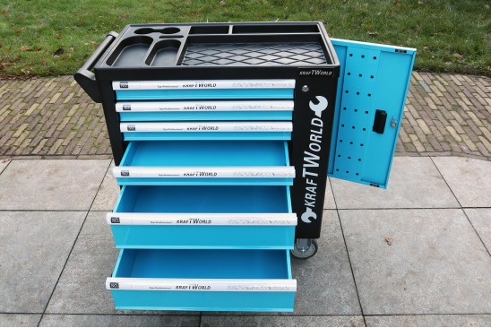 Gereedschapswagen BlueLine Deluxe leeg 6 laden blauw