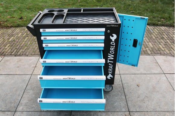 Gereedschapswagen BlueLine Deluxe leeg 6 laden blauw