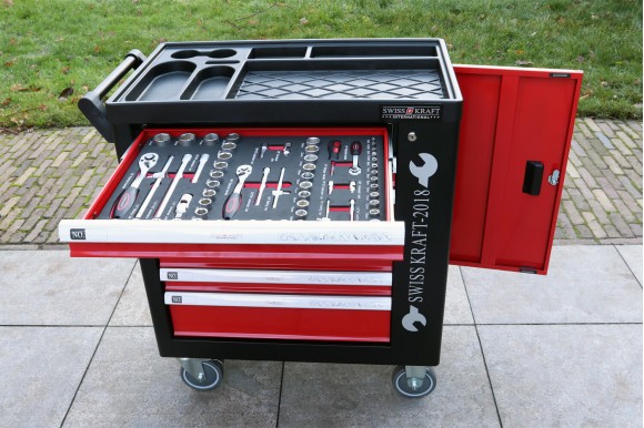 Gereedschapswagen Redline Deluxe FOAM inlays 7 laden (5 gevuld) rood