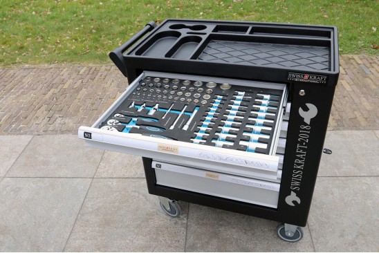 Gereedschapswagen BlackLine Deluxe FOAM inlays 7 laden (6 gevuld) zwart