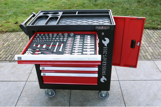 Gereedschapswagen RedLine Deluxe FOAM inlays 7 laden (6 gevuld) rood