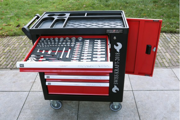 Gereedschapswagen RedLine Deluxe FOAM inlays 7 laden (6 gevuld) rood