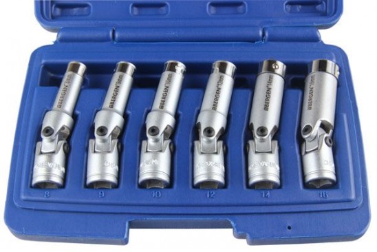 Gloeibougie/ gloeiplug doppenset 3/8" 6-delig 