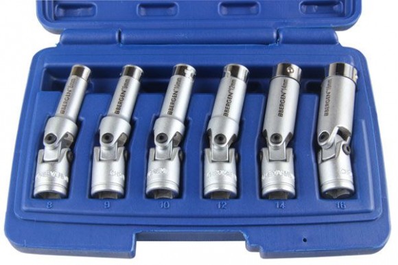 Gloeibougie/ gloeiplug doppenset 3/8" 6-delig 