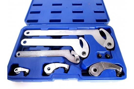 Haaksleutel set met scharnierende haak 8-delig