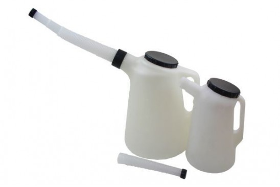 Oliekan/ schenkkan 2 liter en 5 liter 2-delig 