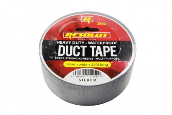 Duct tape / duck tape zilver watervast 50 mm x 50 meter