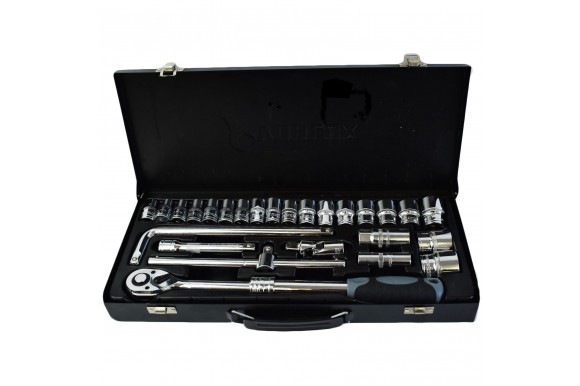 Doppenset met uitschuifbare ratel 1/2" 26-delig