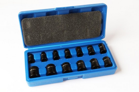 Doppenset kracht/ impact ondiep 3/8" 13-delig