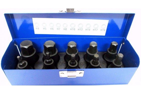 Inbus doppenset kracht/ impact 1/2" 10-delig