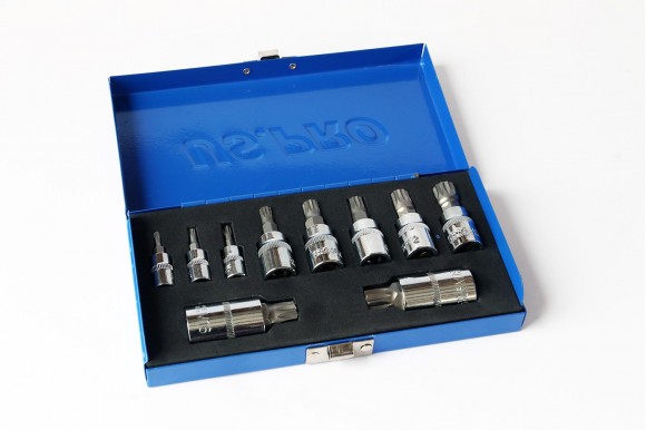 Spline doppenset tripple square 1/4", 3/8" en 1/2" 10-delig