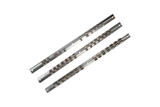Doppen rail / dopsleutel opslag rail voor 1/2", 3/8" en 1/4" doppen 3-delig 