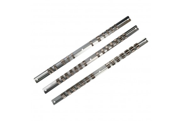 Doppen rail / dopsleutel opslag rail voor 1/2", 3/8" en 1/4" doppen 3-delig 