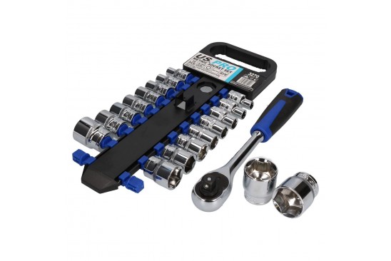 Doppenset / Dopsleutelset 8 t/m 32 mm 1/2" met 72-tandige ratel 19-delig