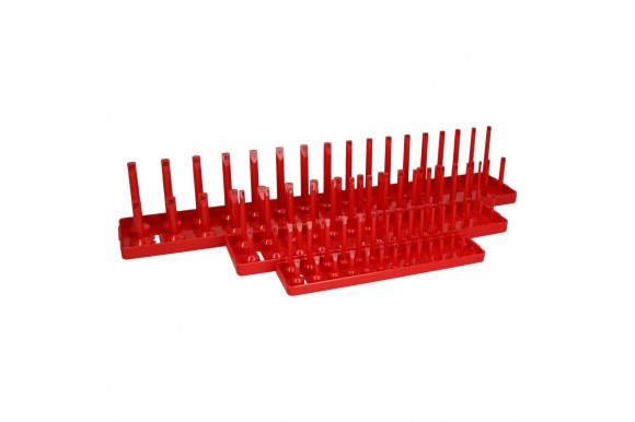 Dopsleutel opslagrek voor korte en lange doppen 1/4", 3/8" en 1/2" 3-delig