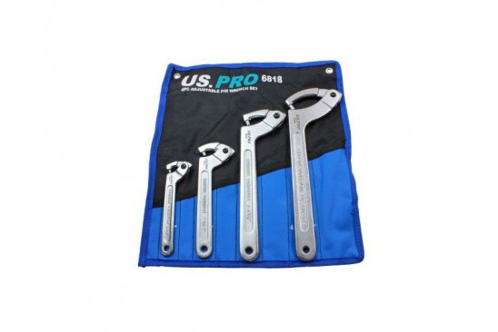 Haaksleutelset met pen en scharnierende haak 4-delig 