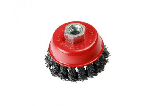 Komborstel / staalborstel 75 mm met getordeerd draad voor haakse slijper 