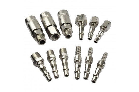 Lucht snelkoppelingenset 12-delig