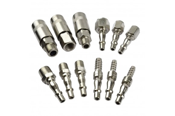 Lucht snelkoppelingenset 12-delig