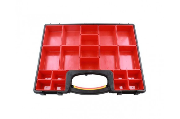 Opbergkoffer met 20 uitneembare bakjes 42 x 33,5 x 6,5 cm