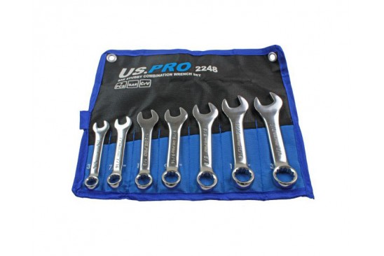 Ringsteeksleutelset stubby (korte uitvoering) SAE Engelse maten 3/8" tot 3/4" 7-delig