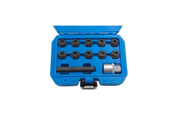 Slotbout sleutel / wielslotbout doppenset voor Mercedes 12-delig