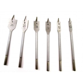 Speedboren / vlinderboren set 10 - 25 mm 6-delig