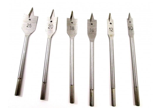 Speedboren / vlinderboren set 10 - 25 mm 6-delig