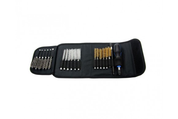 Spiraal borstel set voor het reinigen van schroefdraad, verstuivergaten, gaten en leidingen 20-delig 