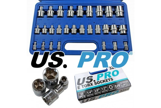 Torx uitwendig / E-torx doppenset 28-delig 